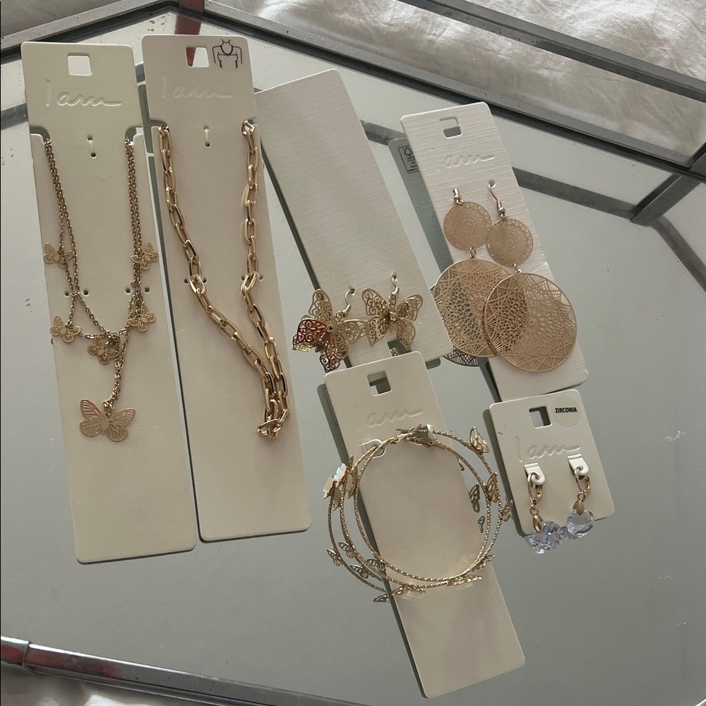 Gold Butterfly Jewelry Set